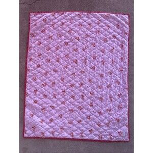 Vtg Homemade Strawberry Shortcake PAC Man Toddler Crib Quilt Comforter  80’s